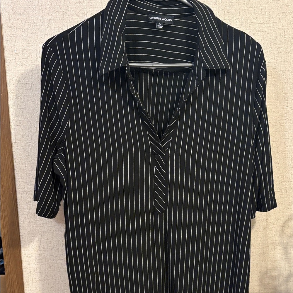 Black Striped Men's Shirt